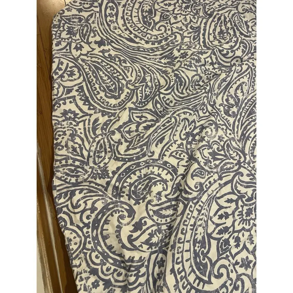 Charter Club Damask PAISLEY Designs 100% Pima Cotton FULL / QUEEN Blue White * R